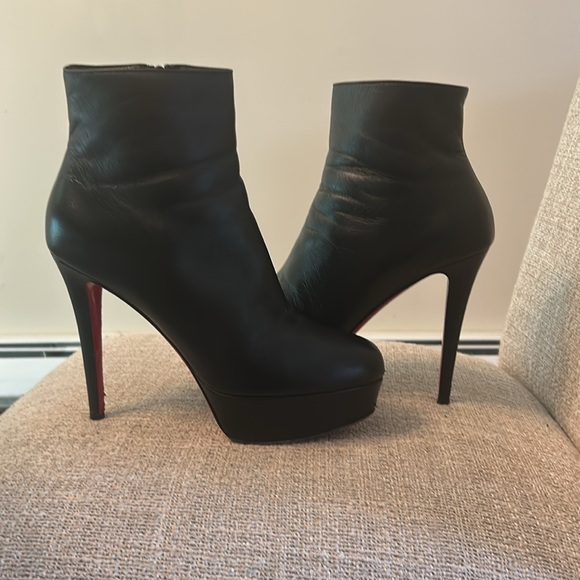 FINAL SALE Christian Louboutin Black Heeled Bianca bootie - Picture 1 of 8